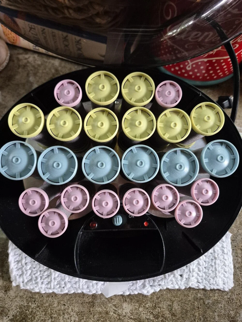 Profiles Spa Flocked 24 Hot Rollers 18 Clip Professional Hairsetter Tested/Works